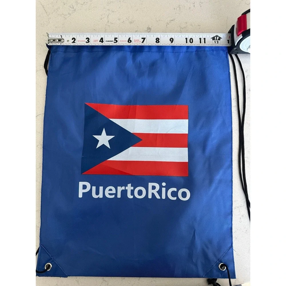 Puerto Rico - Drawstring Backpack String Bag Water Resistant Nylon Bag